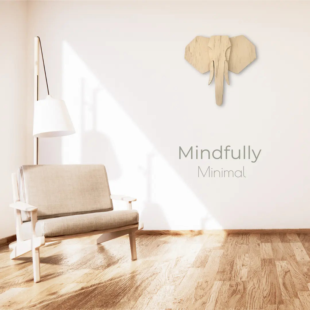Wooden -Elephant- Head- Animal- Wall- Deco- kids - room - nursery - decoration - toddler - design