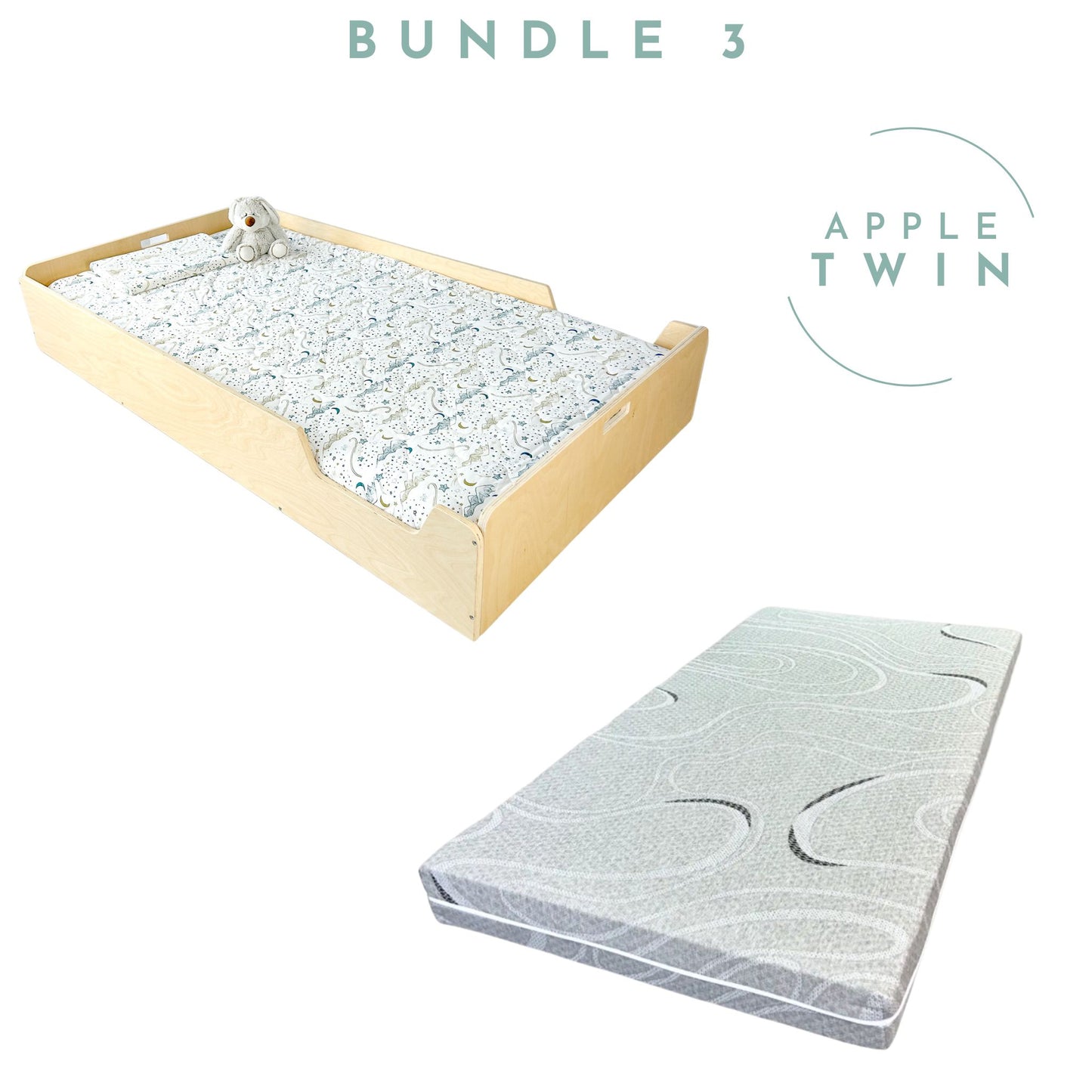 ENSEMBLE APPLE 1 - Lit Montessori au Sol & Matelas