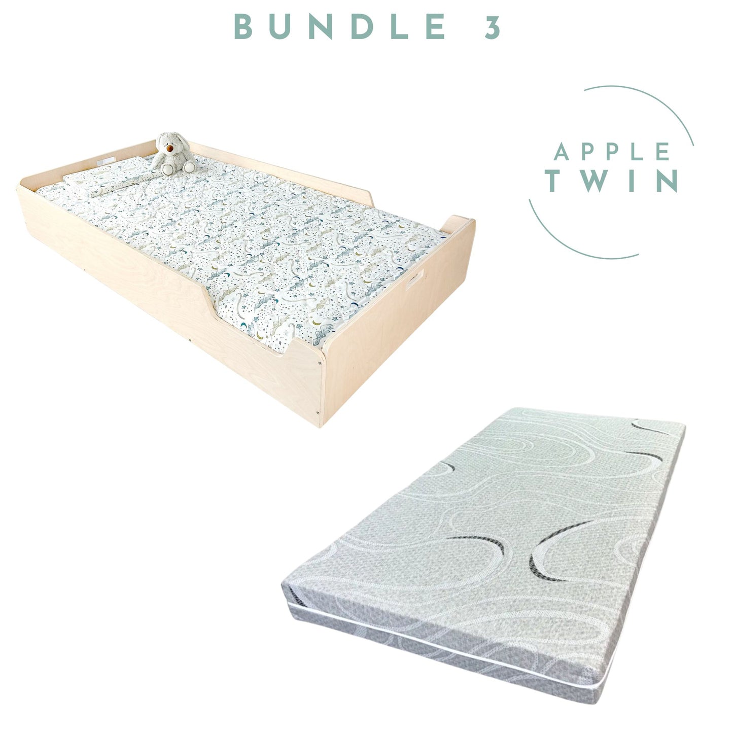 ENSEMBLE APPLE 1 - Lit Montessori au Sol & Matelas