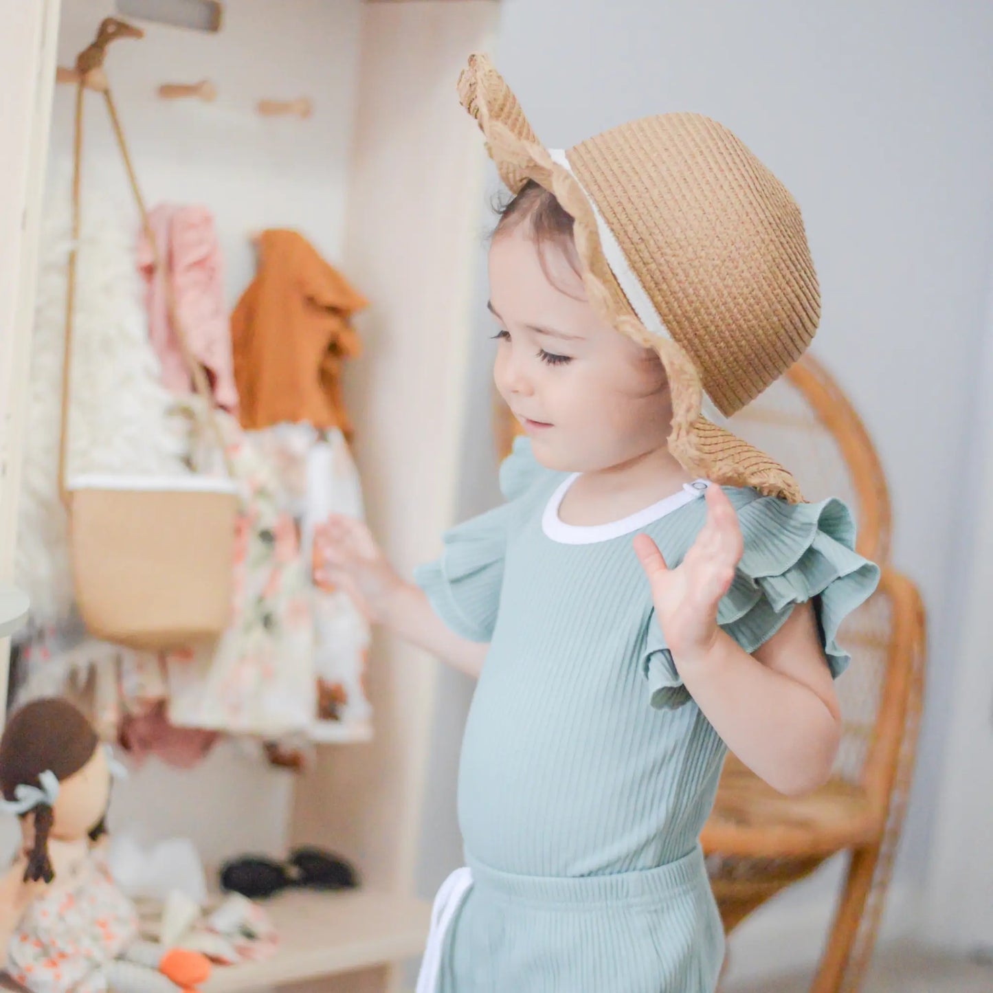 Wooden Montessori Coat Rack and Cubby for Toddlers