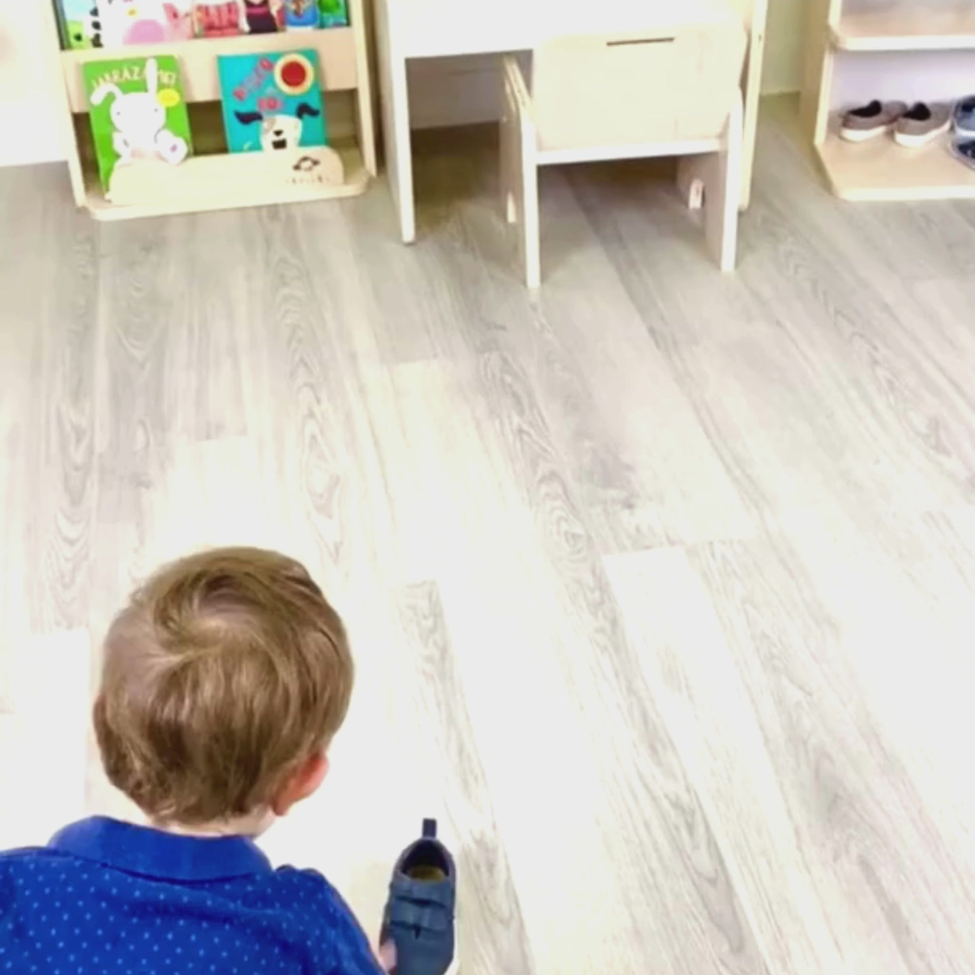 Wooden Montessori Coat Rack and Cubby for Toddlers