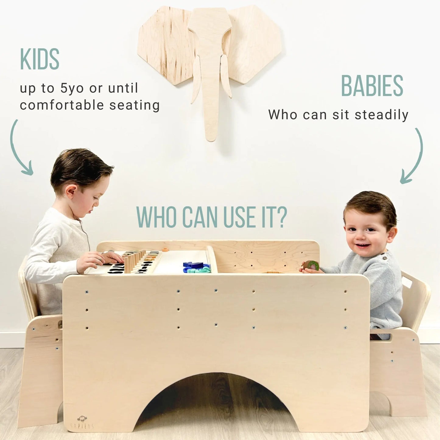 PAPAYA DOUBLE - Adjustable Table & Chair Set for Two Sapiens Child