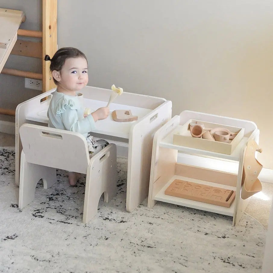 PAPAYA Bundle - Table, Chair and Shelf for Toddlers Sapiens Child