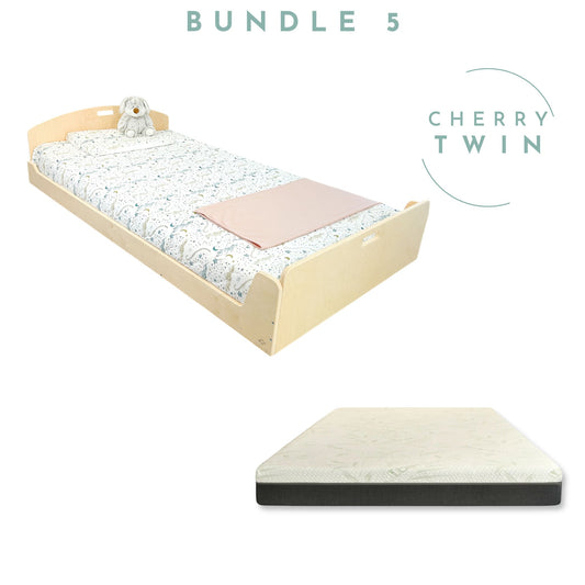 ENSEMBLE CHERRY 1 - Lit Montessori au Sol & Matelas