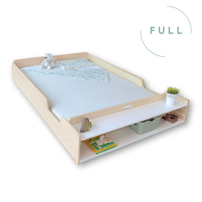 APPLE FULL - Montessori Floor Bed with Shelves
