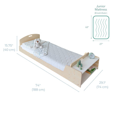 CHERRY JUNIOR - Montessori Floor Bed with Shelves Sapiens Child
