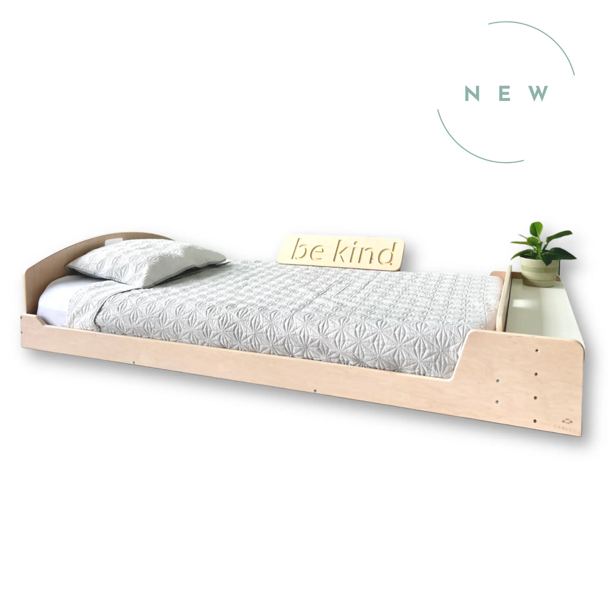 Montessori Twin Floor Bed for Kids Eco Friendly Safe Low
