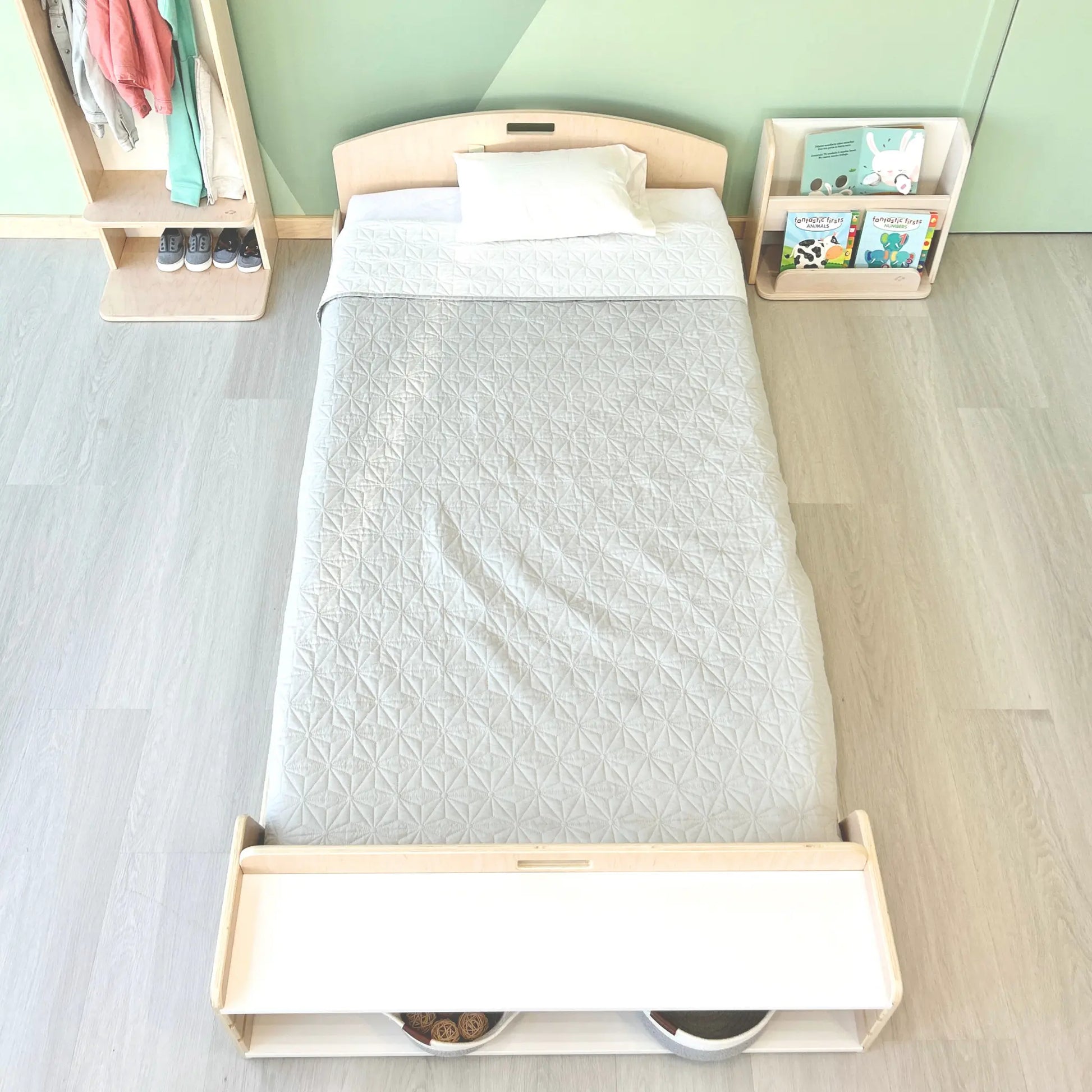 Montessori Twin Floor Bed for Kids Eco Friendly Safe Low